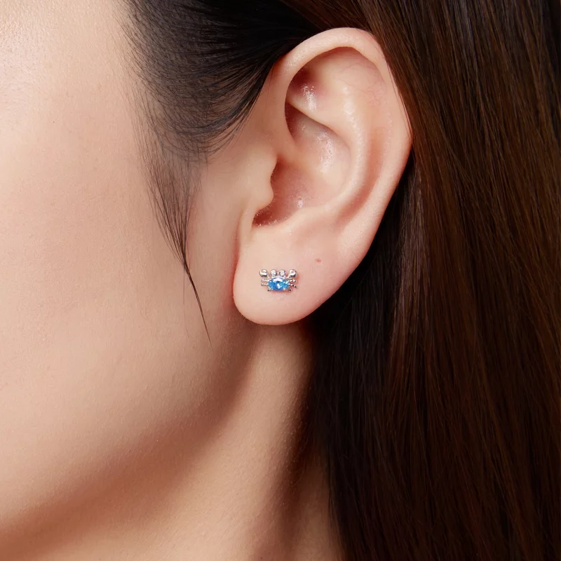 (image pour) Boucles d'oreilles crabe en argent 925 plaqué platine avec zirconite Pandora Sty - Afficher 10
