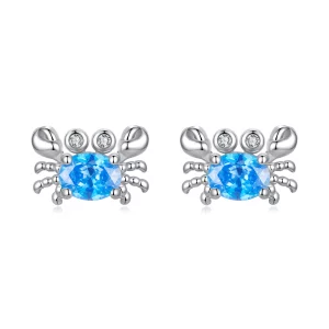 (image pour) Boucles d'oreilles crabe en argent 925 plaqué platine avec zirconite Pandora Style - SCE1917