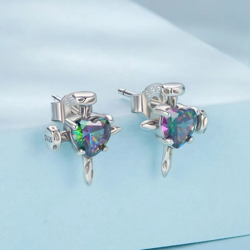 (image pour) Pandora Style Boucles d'oreilles croix oxydées en argent 925 - SCE1928 - Afficher 2