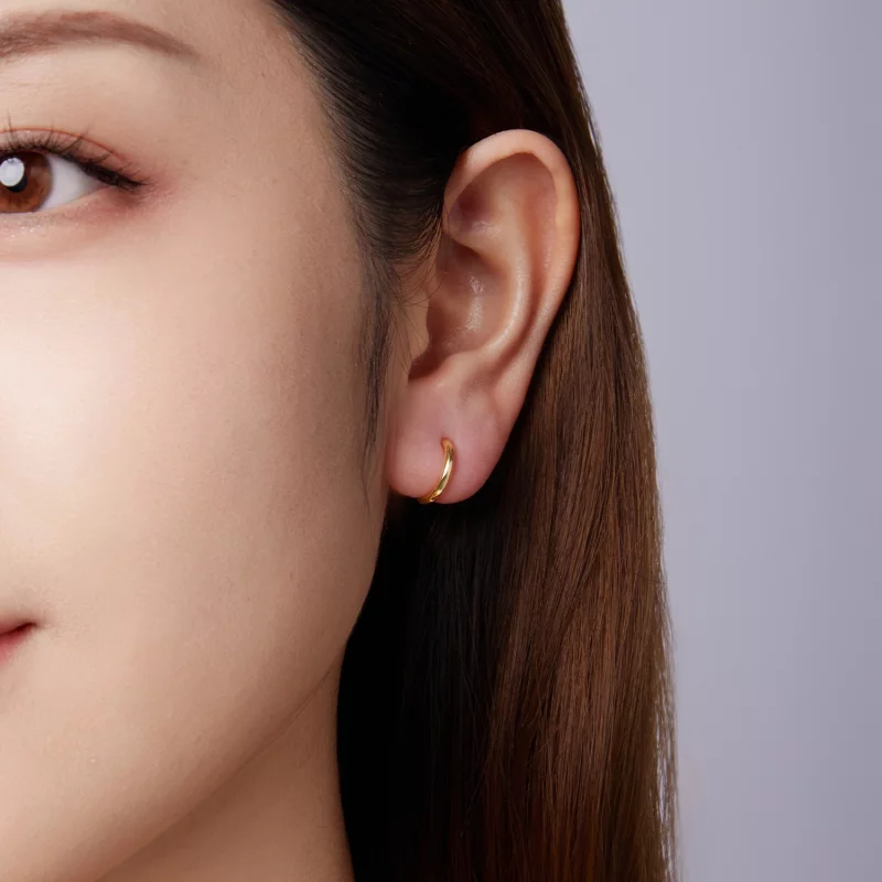 (image pour) Boucles d'oreilles créoles Pandora en argent 925 plaqué or - SCE1772-BS - Afficher 3