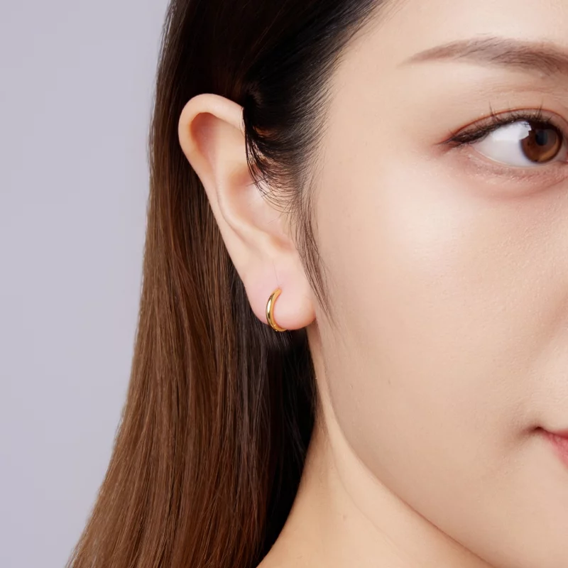 (image pour) Boucles d'oreilles créoles Pandora en argent 925 plaqué or - SCE1772-BS - Afficher 4