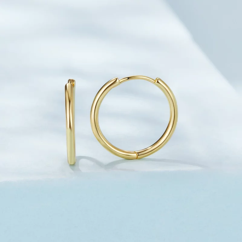 (image pour) Boucles d'oreilles créoles Pandora en argent 925 plaqué or - SCE1772-BS - Afficher 2