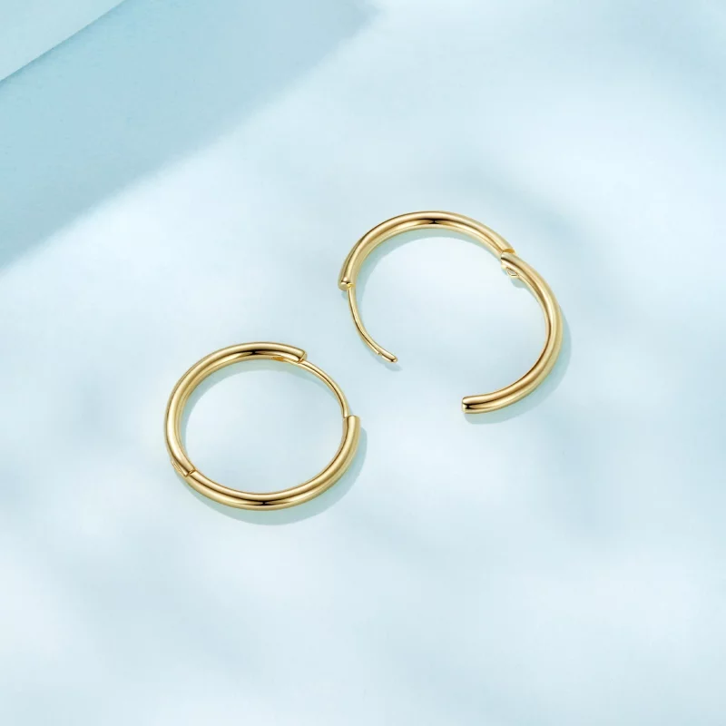 (image pour) Boucles d'oreilles créoles Pandora en argent 925 plaqué or - SCE1772-BS - Afficher 6