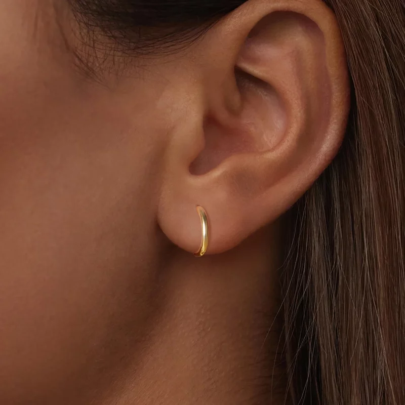 (image pour) Boucles d'oreilles créoles Pandora en argent 925 plaqué or - SCE1772-BS - Afficher 7