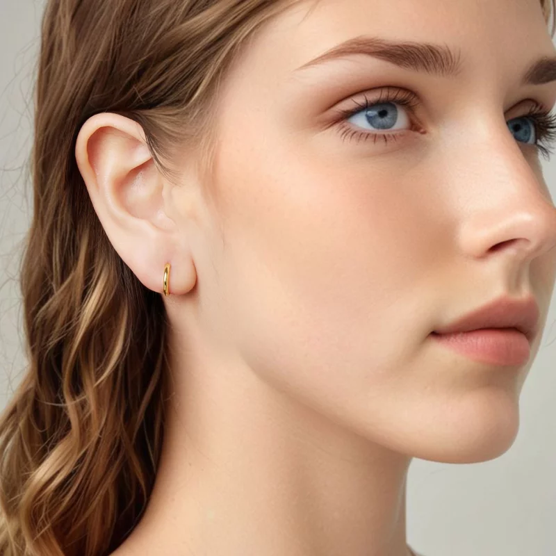 (image pour) Boucles d'oreilles créoles Pandora en argent 925 plaqué or - SCE1772-BS - Afficher 11