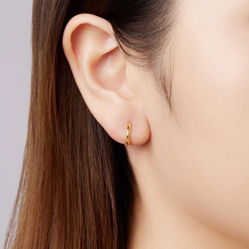 (image pour) Boucles d'oreilles créoles Pandora en argent 925 plaqué or - SCE1772-BS - Afficher 12