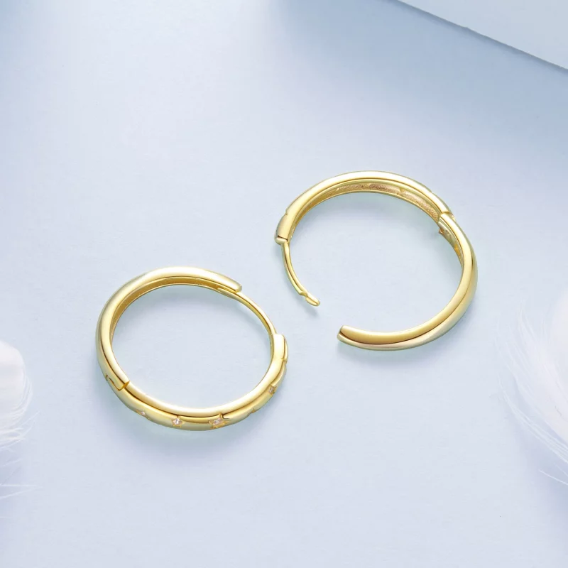 (image pour) Boucles d'oreilles créoles Pandora Style S925 en argent sterling avec zircons cu - Afficher 4