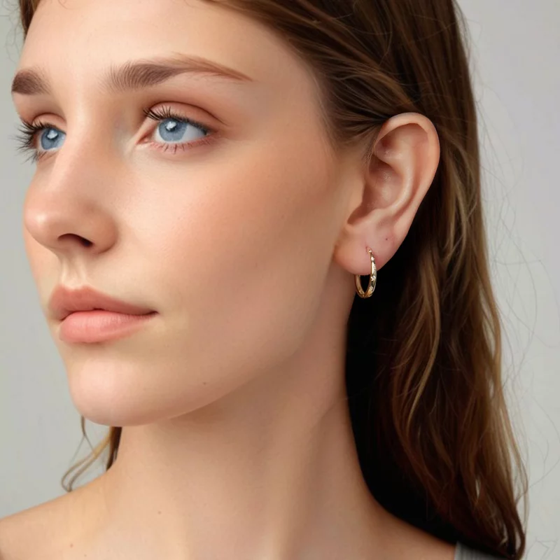 (image pour) Boucles d'oreilles créoles Pandora Style S925 en argent sterling avec zircons cu - Afficher 8
