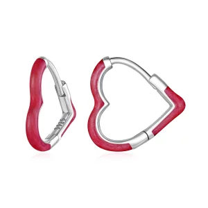 (image pour) Pandora Style S925 Argent Sterling Cœur Strass Clous d'Oreille avec Placage Platine - BSE894