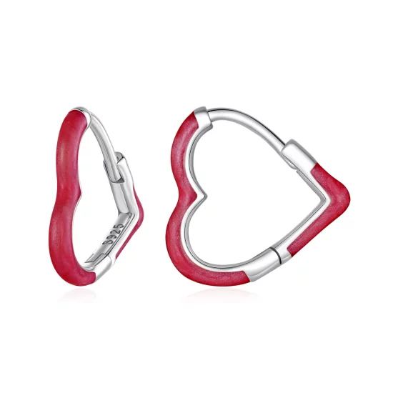(image pour) Pandora Style S925 Argent Sterling Cœur Strass Clous d'Oreille avec Placage Platine - BSE894