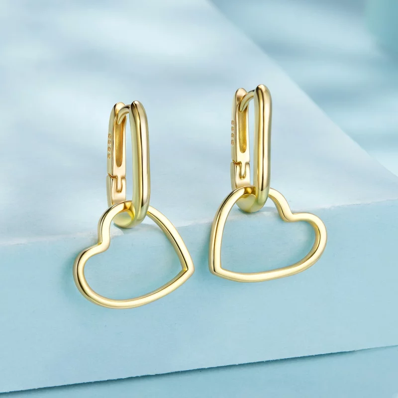 (image pour) Pandora Style S925 Argent Sterling Cœur Boucles d'Oreilles en Zirconium Cubique - Afficher 2