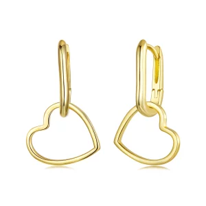 (image pour) Pandora Style S925 Argent Sterling Cœur Boucles d'Oreilles en Zirconium Cubique avec Finition Oxydée - BSE1203
