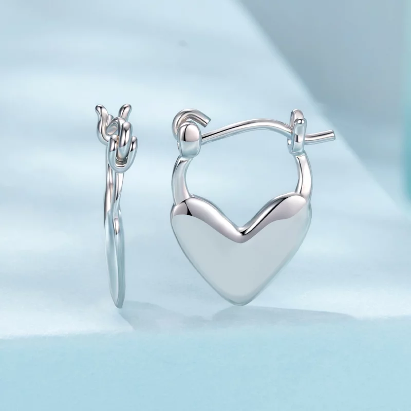 (image pour) Boucles d'oreilles cœurs en argent 925 plaquées platine Pandora Style - SCE1940 - Afficher 2