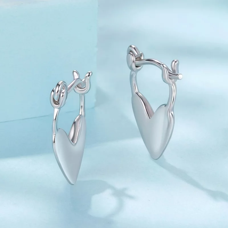 (image pour) Boucles d'oreilles cœurs en argent 925 plaquées platine Pandora Style - SCE1940 - Afficher 3