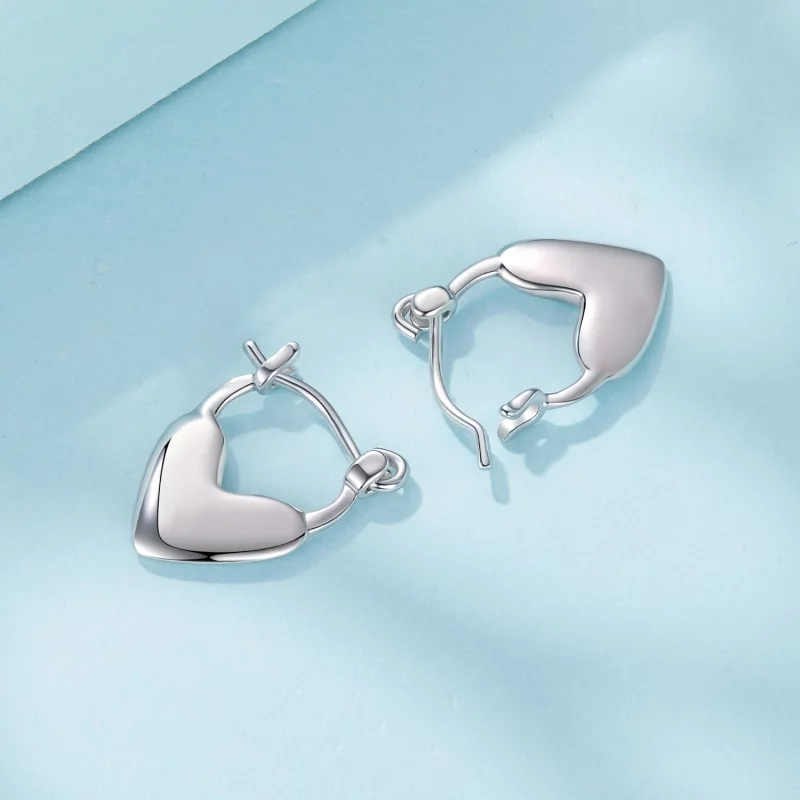 (image pour) Boucles d'oreilles cœurs en argent 925 plaquées platine Pandora Style - SCE1940 - Afficher 4