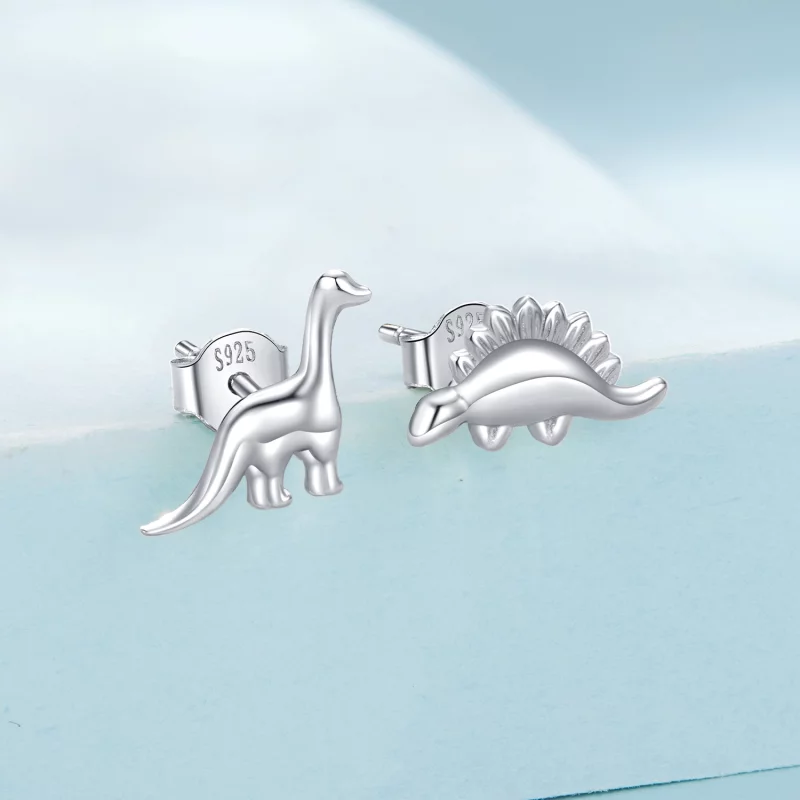 (image pour) Pandora Style 925 Argent Sterling Plaqué Platine Boucles d'oreilles à clous asym - Afficher 2