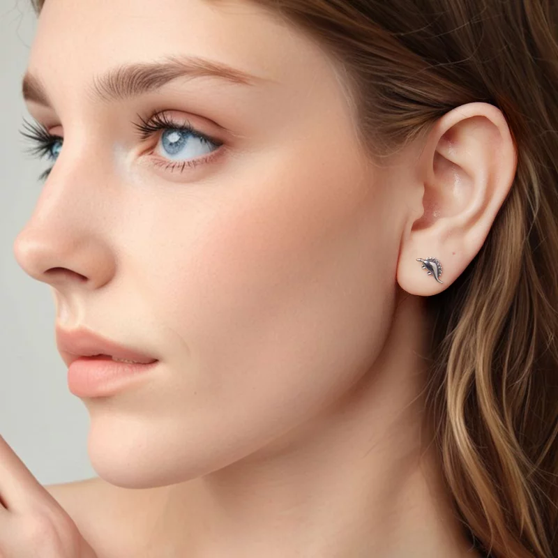 (image pour) Pandora Style 925 Argent Sterling Plaqué Platine Boucles d'oreilles à clous asym - Afficher 11
