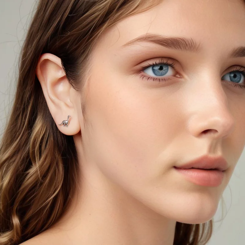 (image pour) Pandora Style 925 Argent Sterling Plaqué Platine Boucles d'oreilles à clous asym - Afficher 12