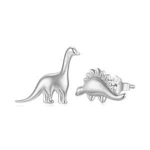 (image pour) Pandora Style 925 Argent Sterling Plaqué Platine Boucles d'oreilles à clous asymétriques Dinosaure - SCE1934-A