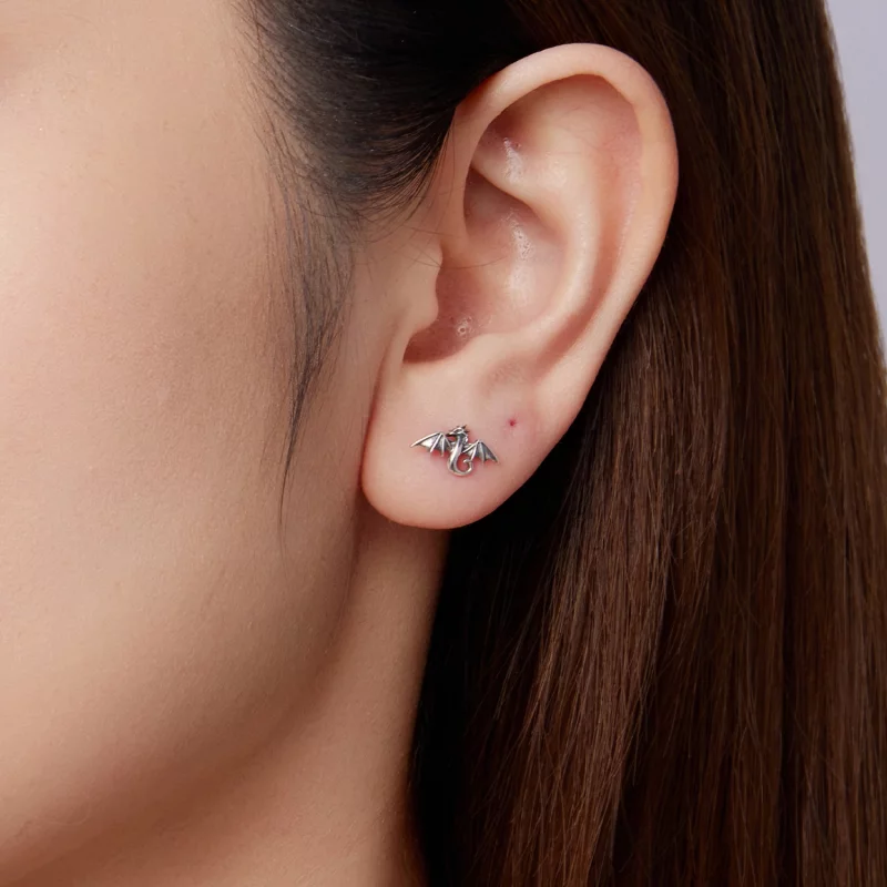 (image pour) Boucles d'oreilles clous Pandora Style Mini Dragon en argent 925 oxydé - SCE1930 - Afficher 16