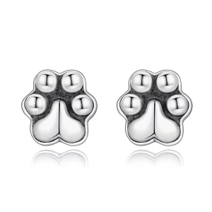 Pandora Style Boucles d'Oreilles à Clous Empreinte de Patte en Argent 925 Oxydé - SCE1932 (image pour) Pandora Style Boucles d'Oreilles à Clous Empreinte de Patte en Argent 925 Oxydé - SCE1932