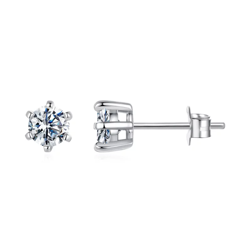 (image pour) Boucles d'oreilles à anneaux en moissanite de style Pandora - MSE023