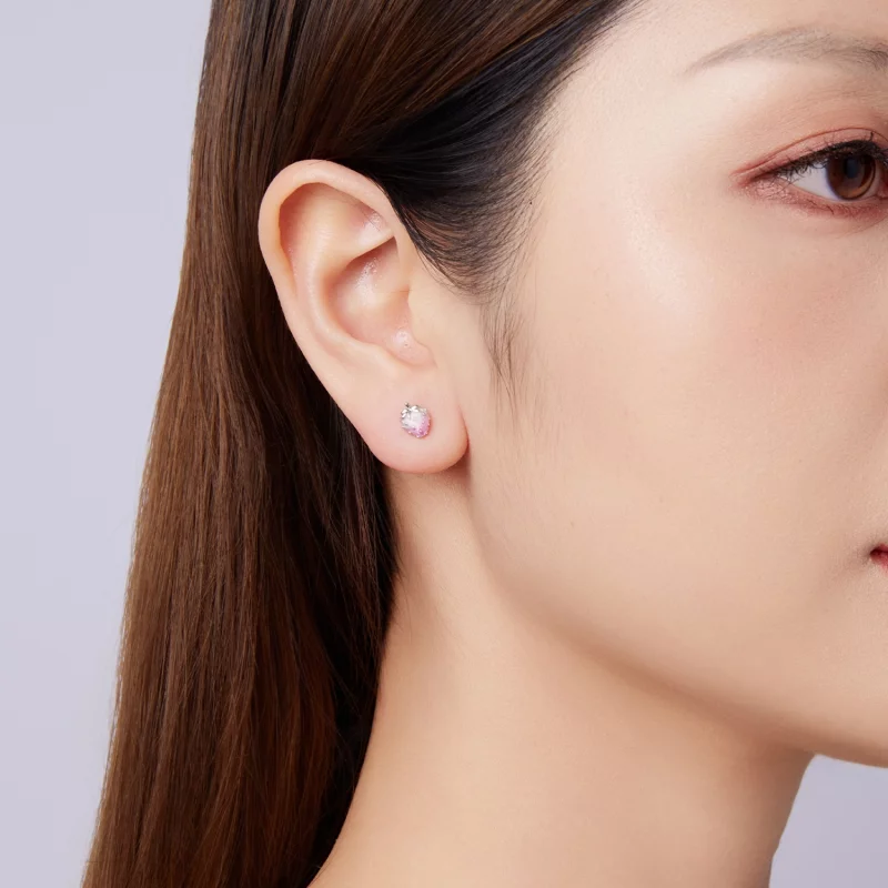 (image pour) Pandora Style S925 Argent Sterling Boucles d'Oreilles à Clous Fraise Émaillée av - Afficher 10