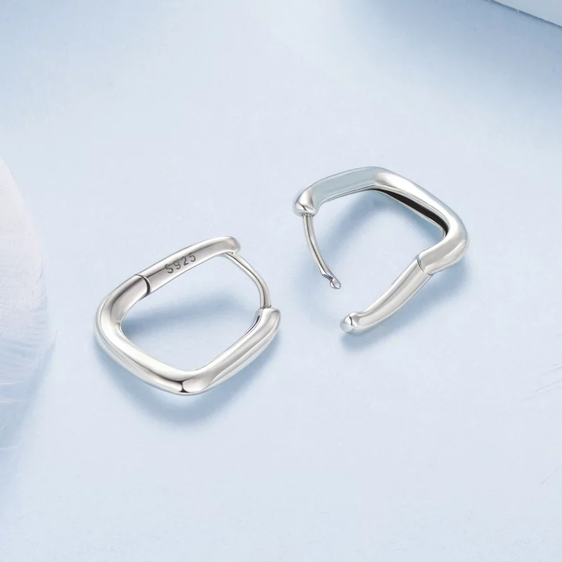 (image pour) Pandora Style S925 Argent Sterling Boucles d'Oreilles Geometriques Entrelacées à - Afficher 4