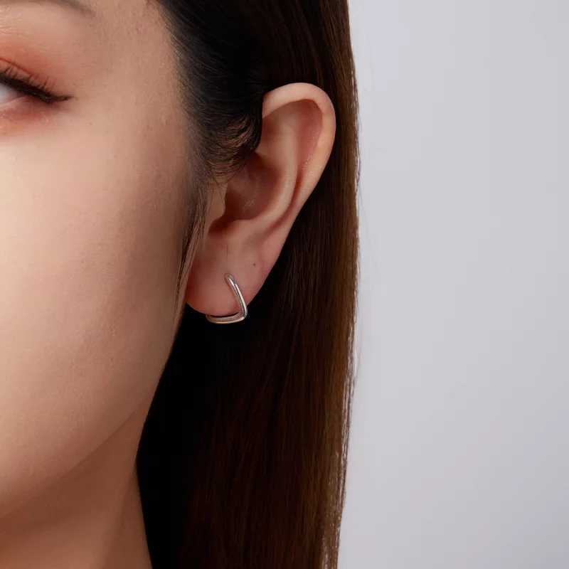(image pour) Pandora Style S925 Argent Sterling Boucles d'Oreilles Geometriques Entrelacées à - Afficher 10