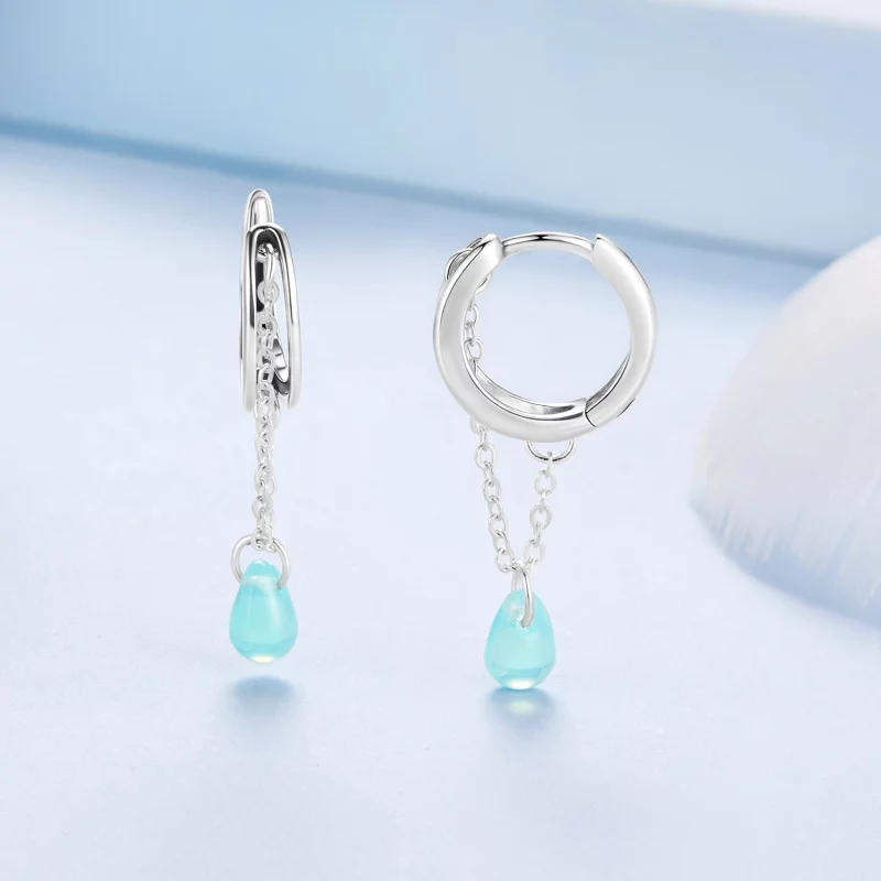 (image pour) Pandora Style S925 Argent Sterling Double Couche Goutte de Larme Calcédoine Créo - Afficher 3
