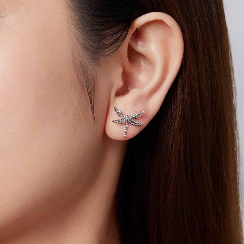(image pour) Pandora Style 925 Argent Plaqué Platine Boucles d'Oreilles Clou à Effet Libellul - Afficher 9