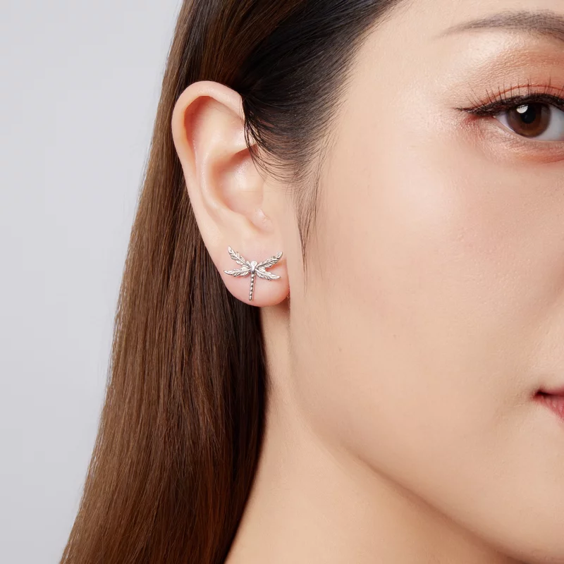 (image pour) Pandora Style 925 Argent Plaqué Platine Boucles d'Oreilles Clou à Effet Libellul - Afficher 10