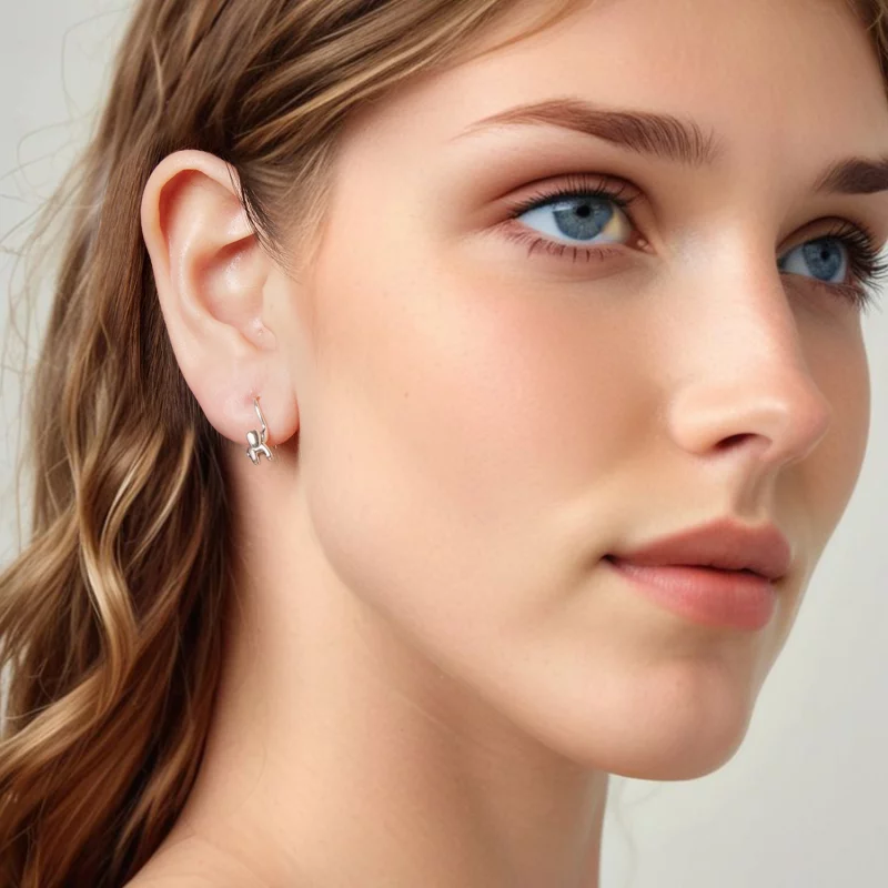 (image pour) Pandora Style 925 Argent Sterling Oxydé Boucles d'Oreilles à Crochet Bébé Élépha - Afficher 8