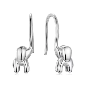 (image pour) Pandora Style 925 Argent Sterling Oxydé Boucles d'Oreilles à Crochet Bébé Éléphant - SCE1916