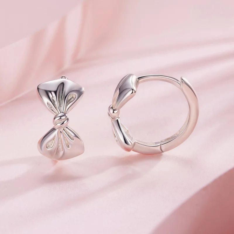 (image pour) Pandora Style S925 Argent Sterling Boucle d'Oreille à Noeud Boucle avec Argenté - Afficher 2