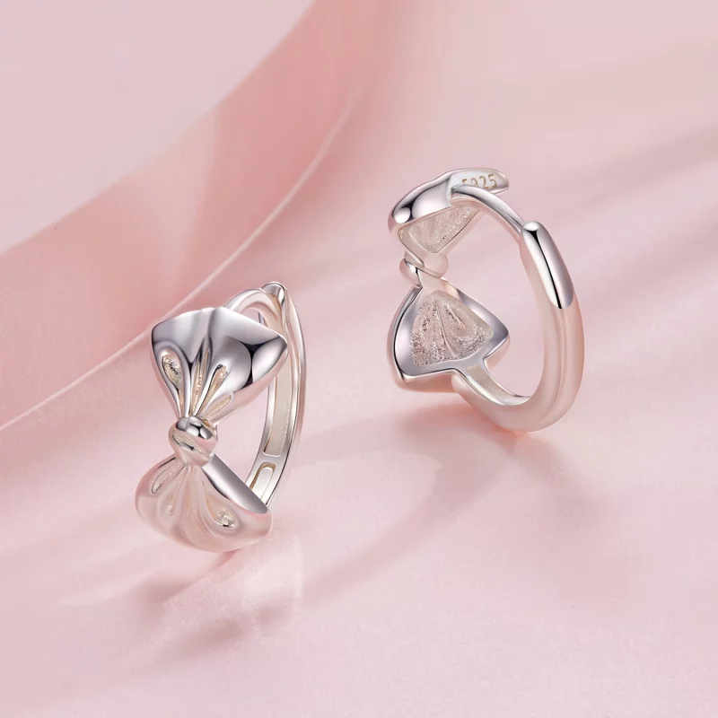 (image pour) Pandora Style S925 Argent Sterling Boucle d'Oreille à Noeud Boucle avec Argenté - Afficher 3