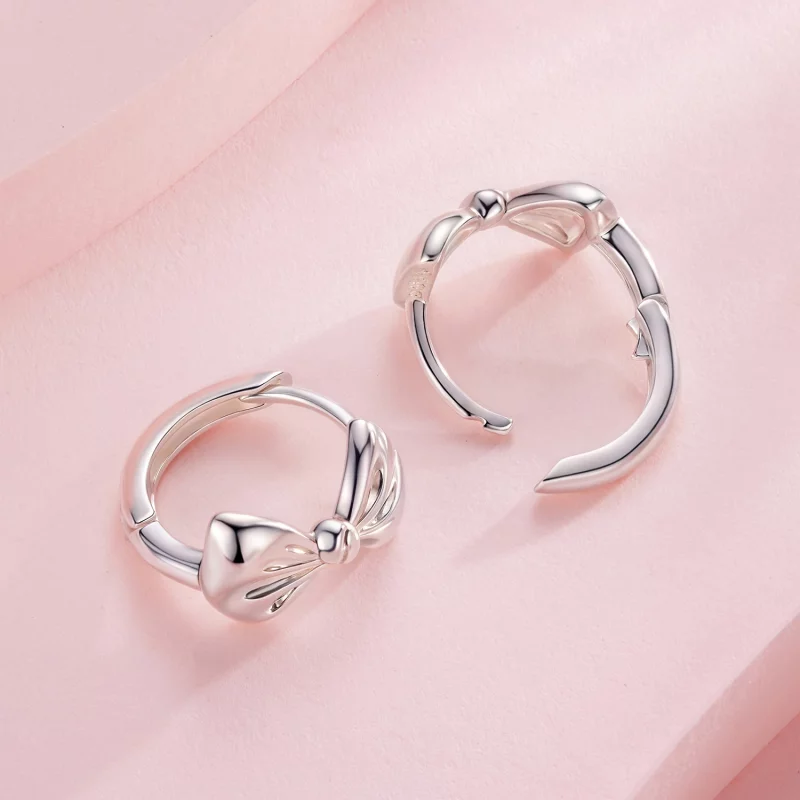 (image pour) Pandora Style S925 Argent Sterling Boucle d'Oreille à Noeud Boucle avec Argenté - Afficher 4