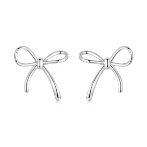 (image pour) Boucles d'oreilles à clous Nœud Papillon en argent 925 oxydé Pandora Style - SCE1924