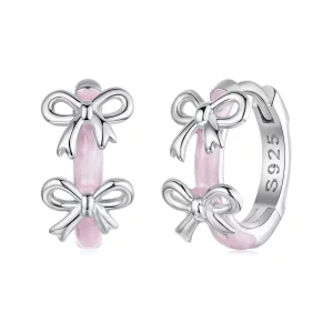 (image pour) Pandora Style 925 Argent Sterling Plaqué Platine Boucle d'Oreille à Clous Pink avec Émail - SCE1926