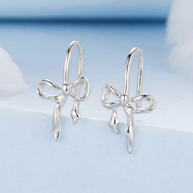 (image pour) Pandora Style S925 Argent Sterling Boucle d'Oreille Tombante à Nœud Romantique a - Afficher 2