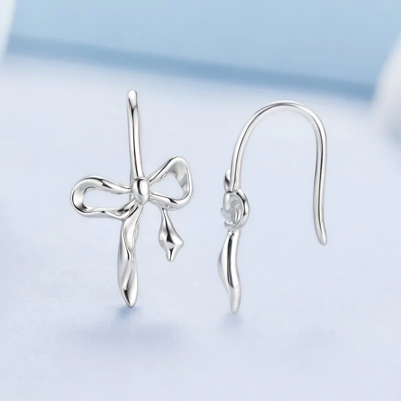 (image pour) Pandora Style S925 Argent Sterling Boucle d'Oreille Tombante à Nœud Romantique a - Afficher 3