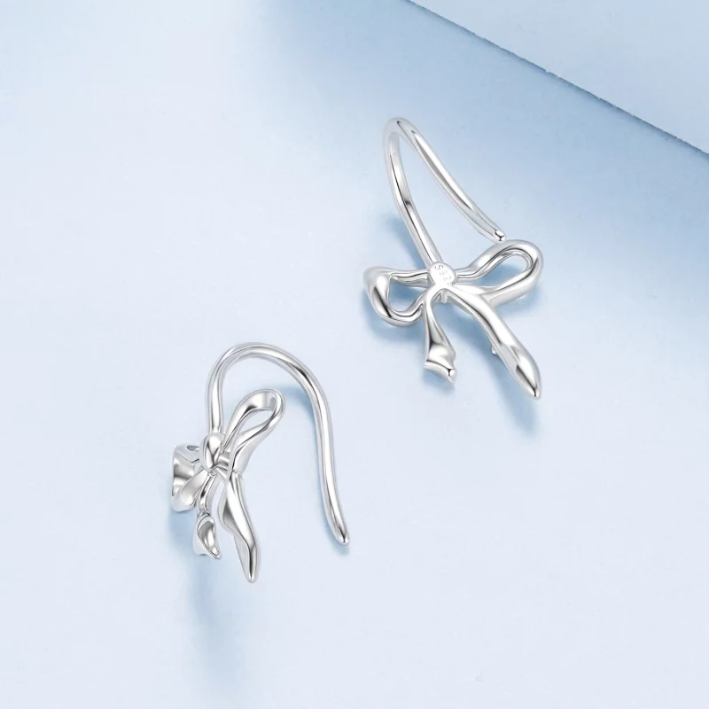 (image pour) Pandora Style S925 Argent Sterling Boucle d'Oreille Tombante à Nœud Romantique a - Afficher 4