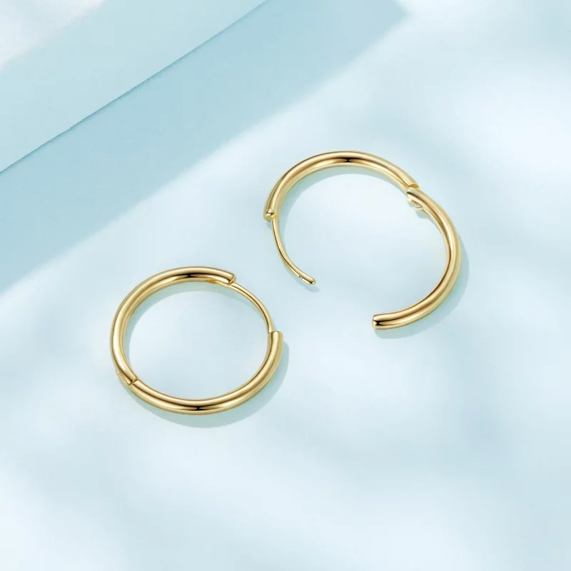 (image pour) Pandora Style Boucles d'oreilles en argent 925 plaqué or - SCE1772-BM - Afficher 4