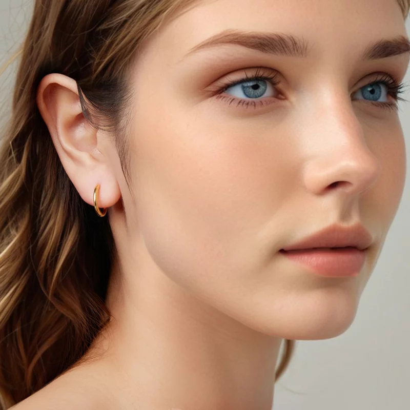 (image pour) Pandora Style Boucles d'oreilles en argent 925 plaqué or - SCE1772-BM - Afficher 8