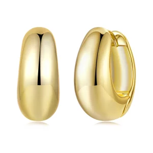 (image pour) Boucles d'oreilles à clous style Pandora avec base en cuivre, tiges en argent 925 et plaquées or - YIE275-B