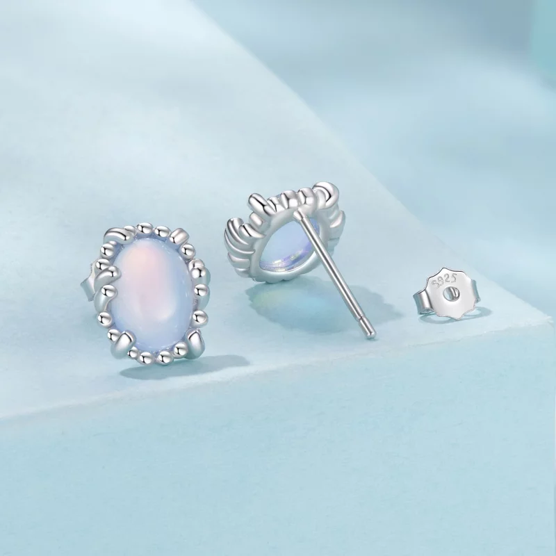 (image pour) Boucles d'oreilles à clous en verre irisé plaquées platine en argent 925 Pandora - Afficher 2