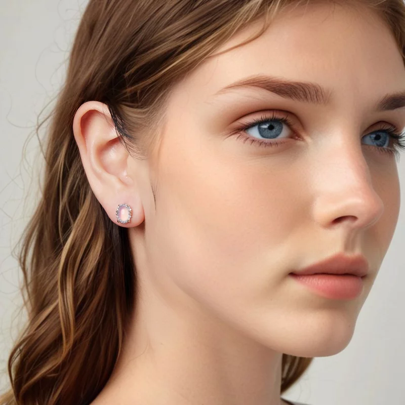 (image pour) Boucles d'oreilles à clous en verre irisé plaquées platine en argent 925 Pandora - Afficher 8