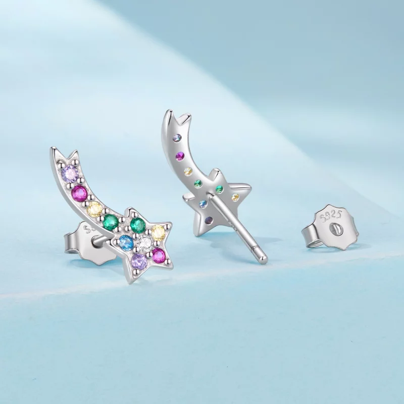 (image pour) Boucles d'oreilles à clou Pandora Style en argent 925 plaquées platine avec zirc - Afficher 2
