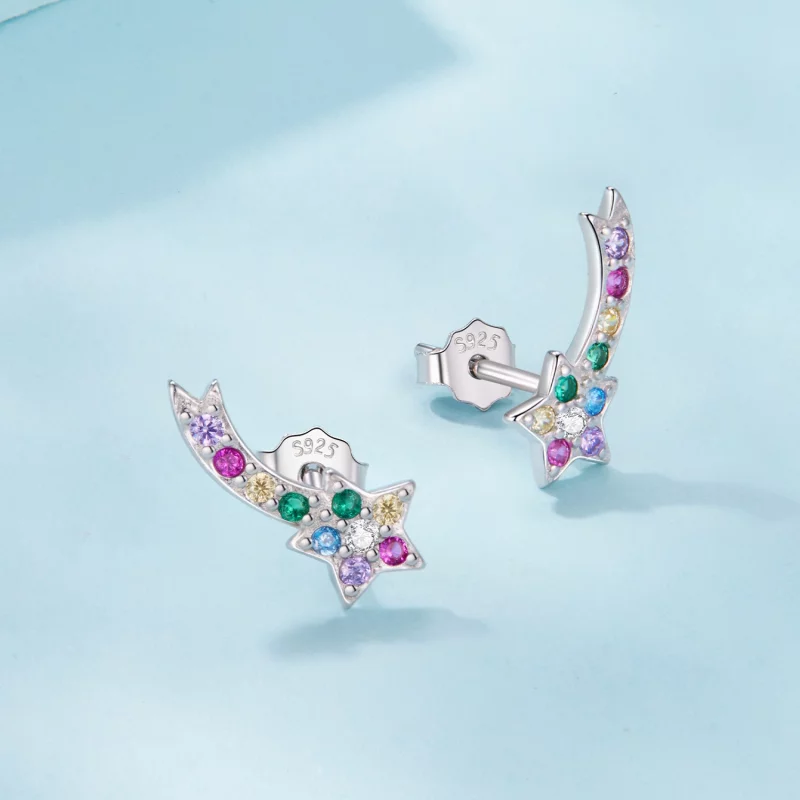 (image pour) Boucles d'oreilles à clou Pandora Style en argent 925 plaquées platine avec zirc - Afficher 3