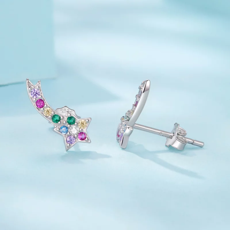 (image pour) Boucles d'oreilles à clou Pandora Style en argent 925 plaquées platine avec zirc - Afficher 4